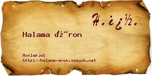 Halama Áron névjegykártya