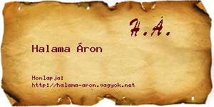 Halama Áron névjegykártya